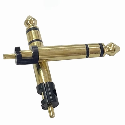Altın kaplama 6.35mm Stereo 3 Kutup Stereo Ses Erkek Bağlantıcı Ses Mikrofon kulaklık için fiş