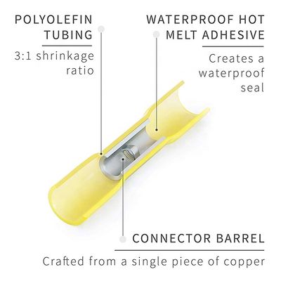 220 ADET PE Çift Ek Yalıtımlı Daralan Makaronlu Klemens İzoleli Sıkma Isıyla Daralan Kablo Konnektör Kiti