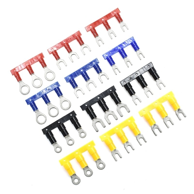 Qwt 10 Awg yalıtımlı çatal terminal kablolama crimp terminal spade terminal bağlantısı