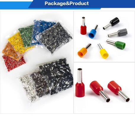 Çok Renkli Yalıtımlı Naylon Bakır Tel Ferrule Sıkma Pimi Terminali Boru Terminali Kablolama Aksesuarları Pabucu