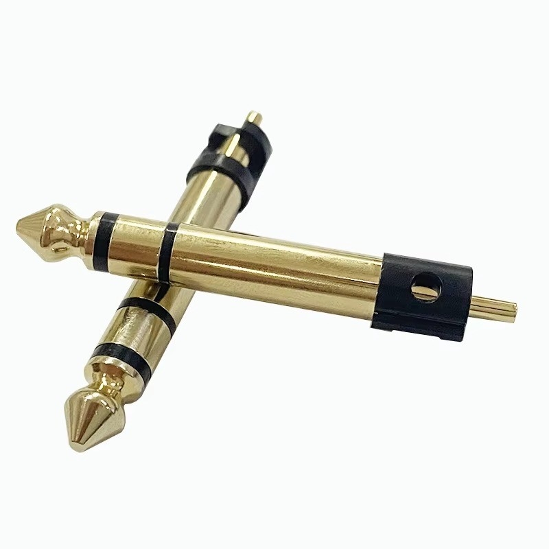 Altın kaplama 6.35mm Stereo 3 Kutup Stereo Ses Erkek Bağlantıcı Ses Mikrofon kulaklık için fiş